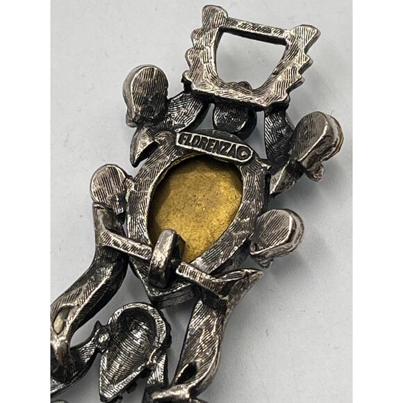 Florenza‎ Signed Vintage Blue Purple Iridescent Glass Bracelet earring Set - Picture 4 of 11